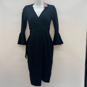 COPY - BOOHOO MATERNITY MAE RUFFLE SLEEVE WRAP DRESS SZ 4 NWT